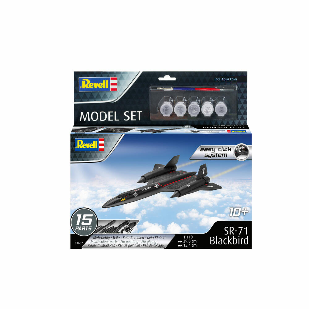 Revell Steck-Modellbausatz Set Lockheed SR-71 Blackbird easy-click-system, 16 Teile, 63652