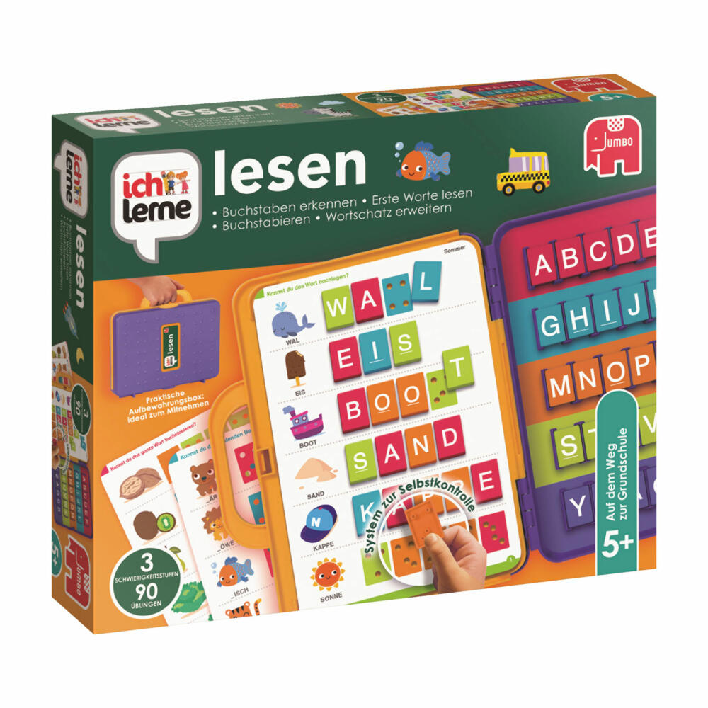 Jumbo Games I learn to read, educational game, children's game, spelling, capital letters, 19565