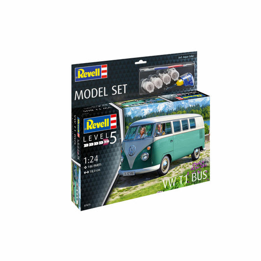 Revell Model Set VW T1 Bus, Bulli, Modellbausatz, Modell Bausatz, 146 Teile, ab 13 Jahre, 67675