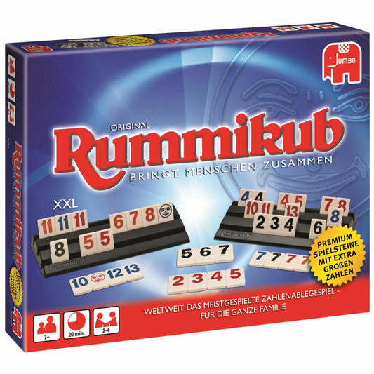 Jumbo Games Original Rummikub XXL, Board Game, Family Game, with Extra Large Numbers, 3819