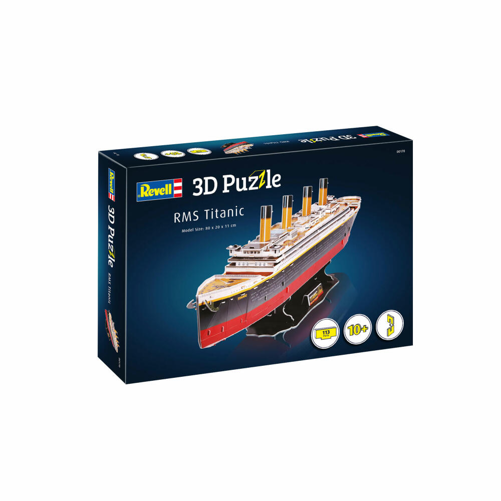 Revell 3D Puzzle RMS Titanic, Passagierschiff, Schiff, 113 Teile, ab 10 Jahren, 00170
