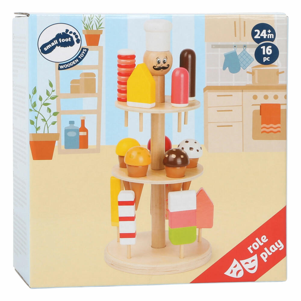 Legler Eisständer Luigi Gelato 16-tlg., Eis-Theke für Kaufladen, Zubehör, Holz, 11488