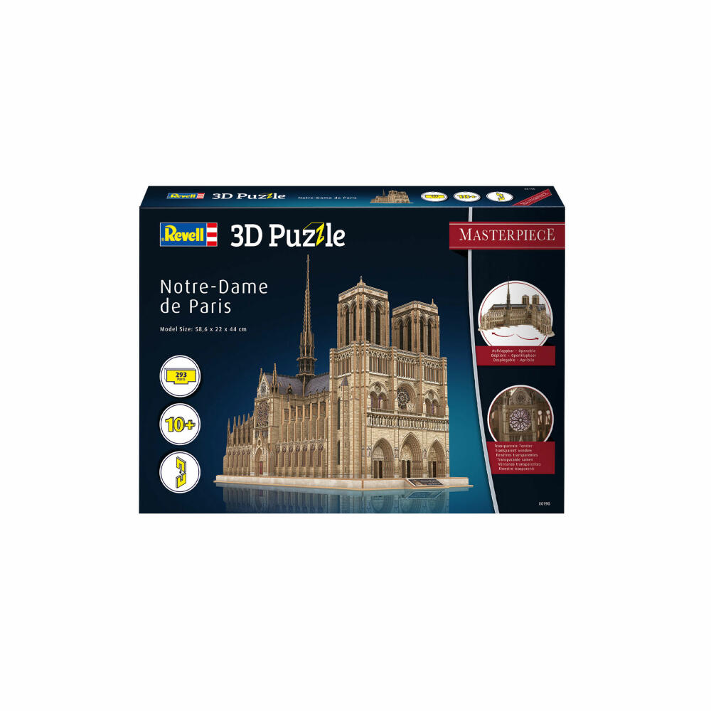 Revell 3D Puzzle Notre Dame de Paris, Kathedrale, 293 Teile, ab 10 Jahren, 00190