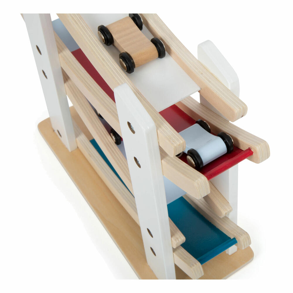 Legler Classic Race Track, Car Racing Track for Toy Cars, Marble Run, Wood, 11873