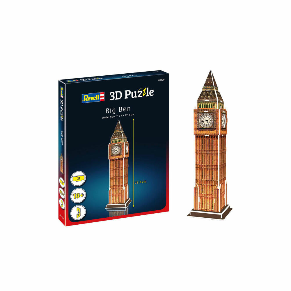 Revell 3D Puzzle Big Ben, Sehenswürdigkeit, 3D-Steckpuzzle, 13 Teile, 00120