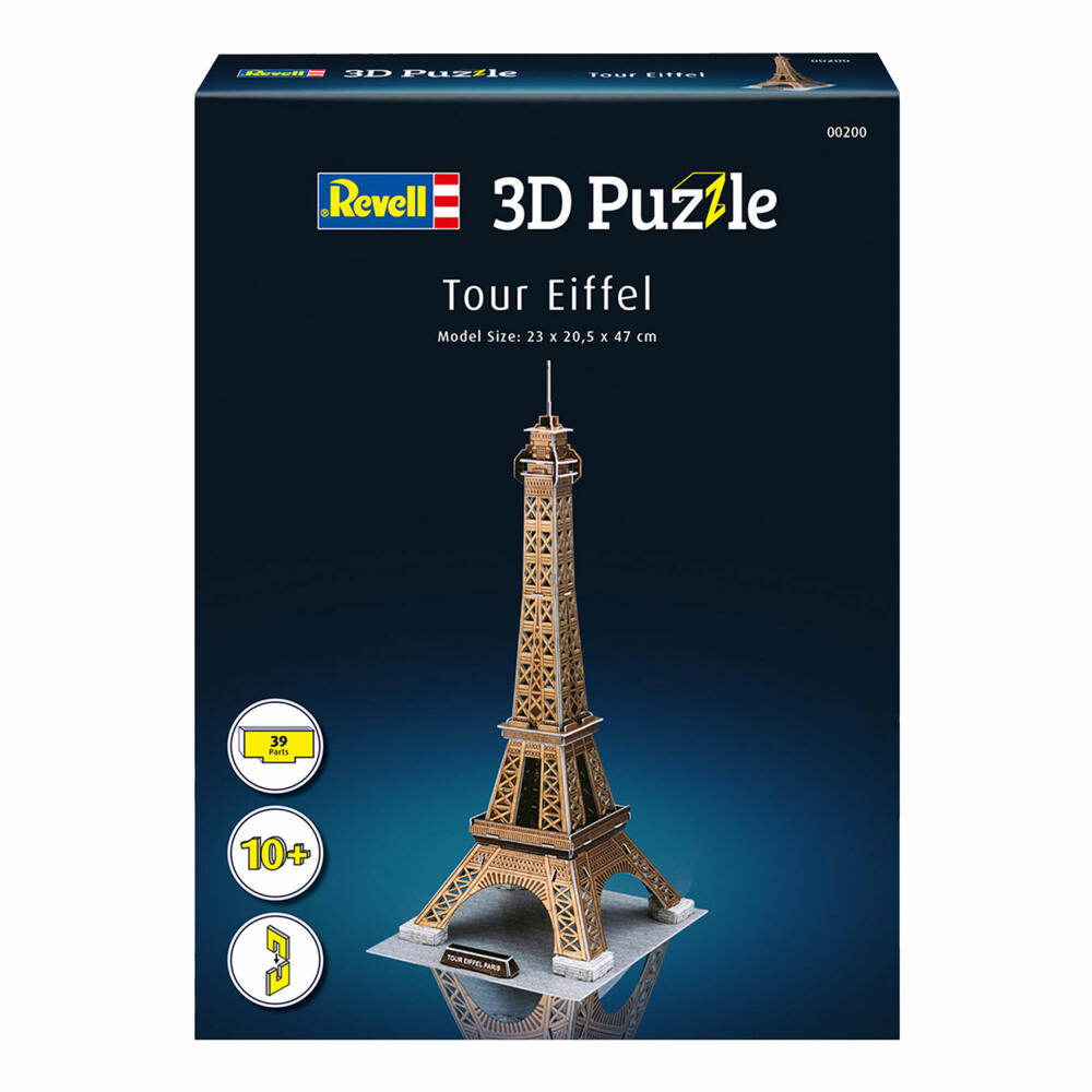 Revell 3D Puzzle Eifelturm, La tour Eiffel, Paris, 39 Teile, ab 10 Jahren, 00200