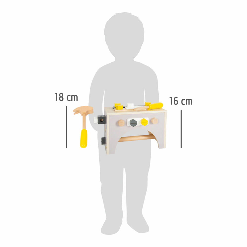 Legler small foot Werkzeugkasten 2in1 Miniwob, Werkzeug Kasten, Werkstatt, Rollenspielzeug, Kinder, 11809