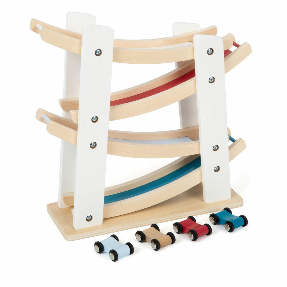 Legler Classic Race Track, Car Racing Track for Toy Cars, Marble Run, Wood, 11873