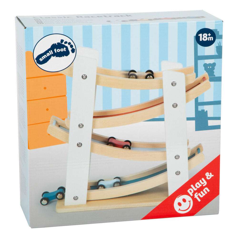 Legler Classic Race Track, Car Racing Track for Toy Cars, Marble Run, Wood, 11873