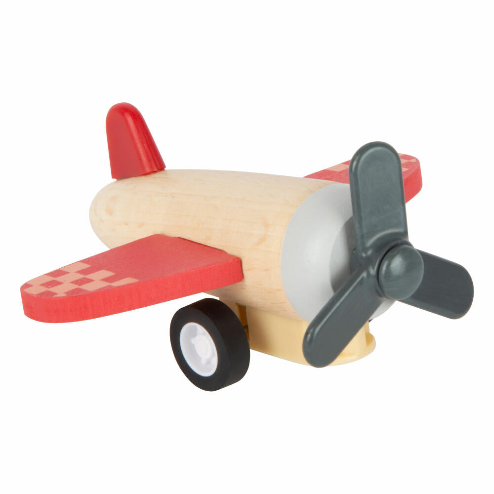 Legler pull-back plane set, 3 pieces, toy planes with pull-back drive, wood, plastic, 11884