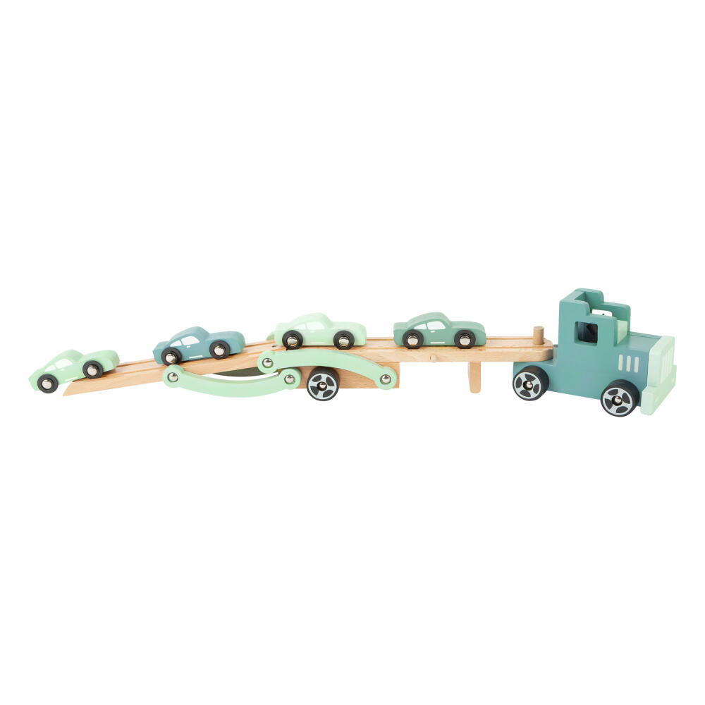 Legler Spielzeug-Autotransporter Chicago, Transporter für Spielzeugautos, Truck, Holz, 11510