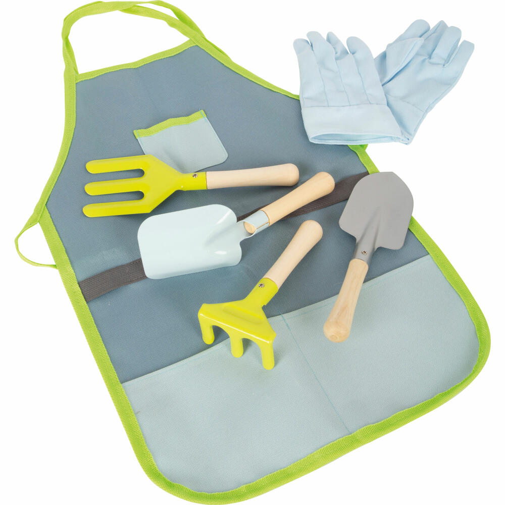 Legler small foot garden apron with garden tools, 6 pcs., garden apron, tools, children, rake, shovel, 11881