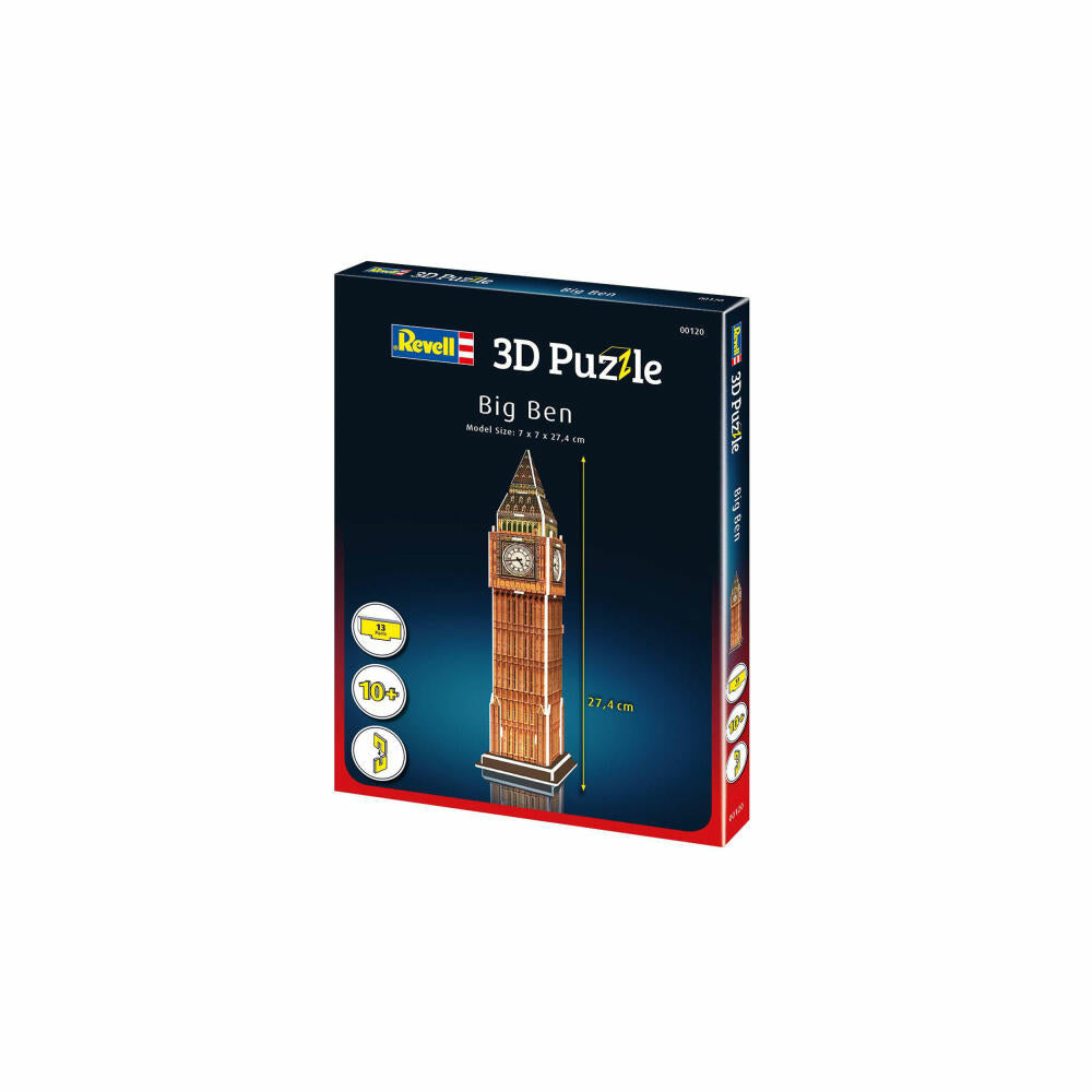 Revell 3D Puzzle Big Ben, Sehenswürdigkeit, 3D-Steckpuzzle, 13 Teile, 00120