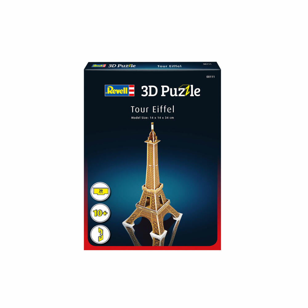 Revell 3D Puzzle Eiffelturm, Sehenswürdigkeit, 3D-Steckpuzzle, 20 Teile, 00111