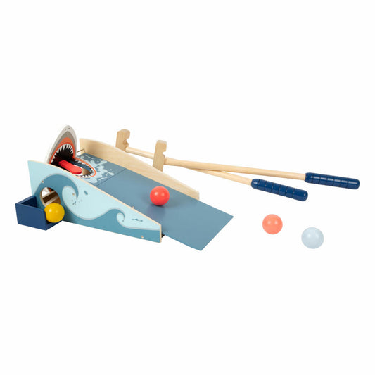 Legler Minigolf Shark Attack, Kinder Golf Set mit 2 Schlägern, Minigolfbahn, Holz, 11588