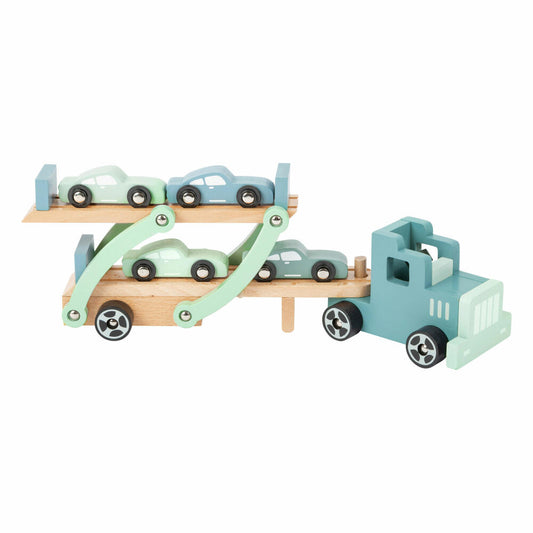 Legler Spielzeug-Autotransporter Chicago, Transporter für Spielzeugautos, Truck, Holz, 11510