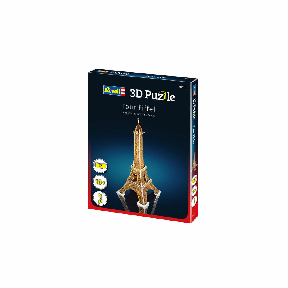 Revell 3D Puzzle Eiffelturm, Sehenswürdigkeit, 3D-Steckpuzzle, 20 Teile, 00111