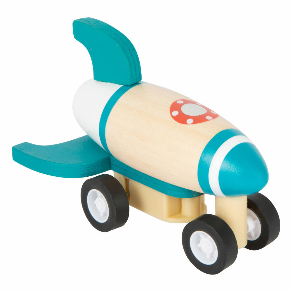Legler pull-back plane set, 3 pieces, toy planes with pull-back drive, wood, plastic, 11884