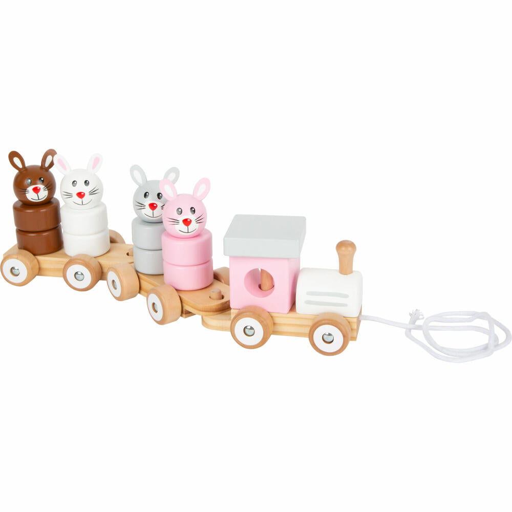 Legler small foot Nachziehzug Hasenfamilie, Nachziehspielzeug, Schiebespielzeug, Kinder Spielzeug, 11719