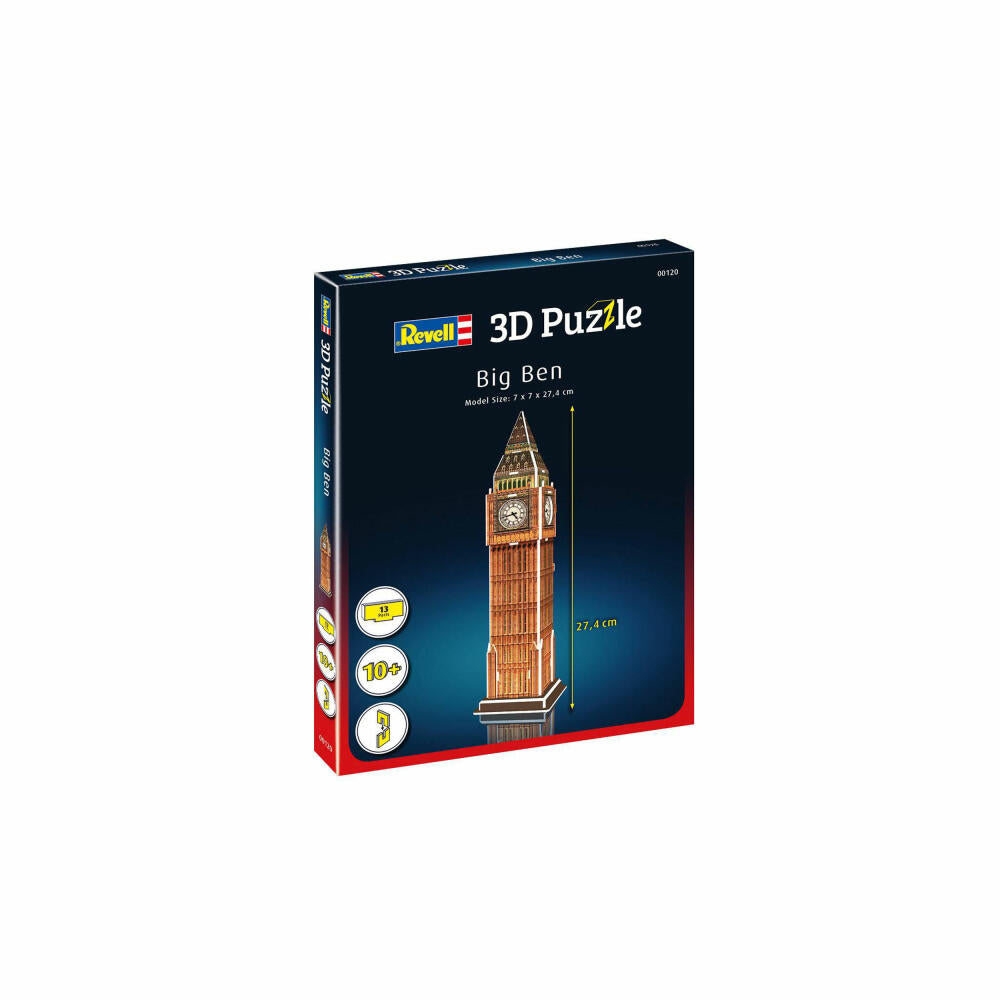 Revell 3D Puzzle Big Ben, Sehenswürdigkeit, 3D-Steckpuzzle, 13 Teile, 00120