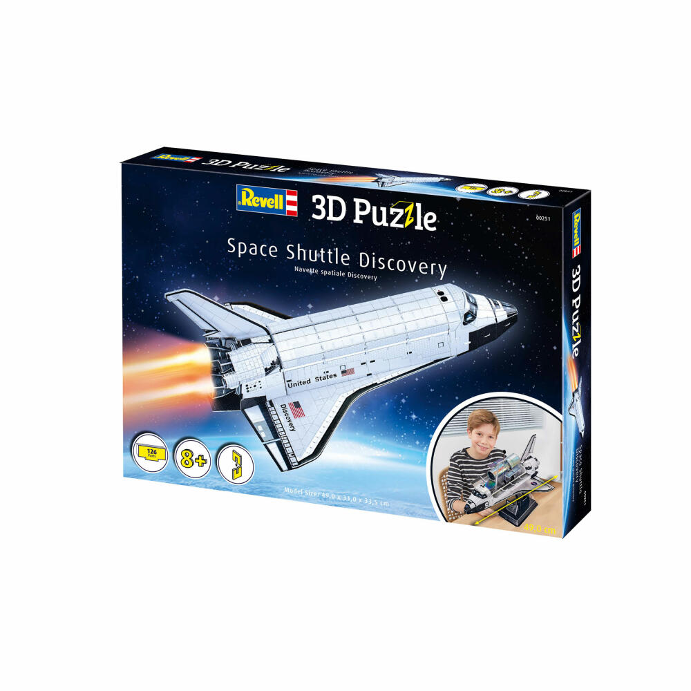 Revell 3D Puzzle Space Shuttle Discovery, spacecraft, 3D puzzle, 126 pieces, 00251