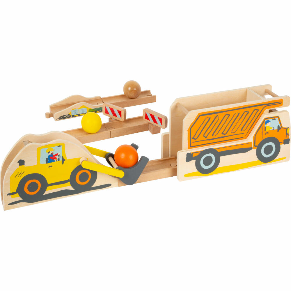 Legler small foot Kugelbahn Junior Baustelle, Kugel Bahn, Kullerbahn, Kinder Spielzeug, 11382