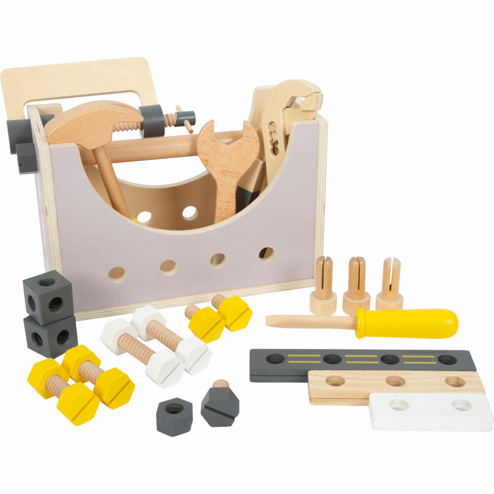 Legler small foot Werkzeugkasten 2in1 Miniwob, Werkzeug Kasten, Werkstatt, Rollenspielzeug, Kinder, 11809