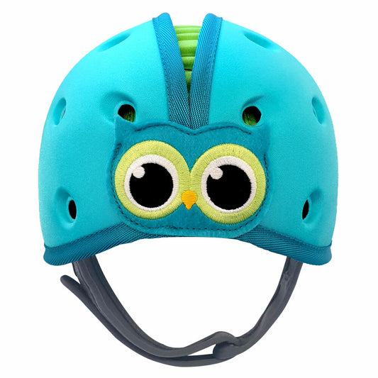 reer SafeHeadBaby Babyhelm Eule, Kopfschutz, Baby Helm, Schutzhelm, Schutzhut, Blau, SHB002