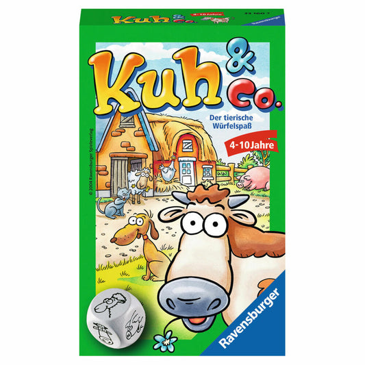 Ravensburger Mitbringspiele Kuh &amp; Co., dice game, collecting game, card game, children's game, children's game, 23160 7