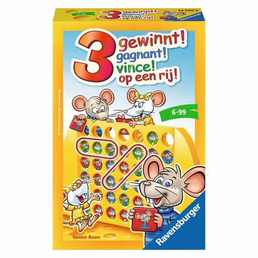 Ravensburger Bring-along games 3 wins!, tactical game, strategy game, classic games, children's game, children's game, 23390 8
