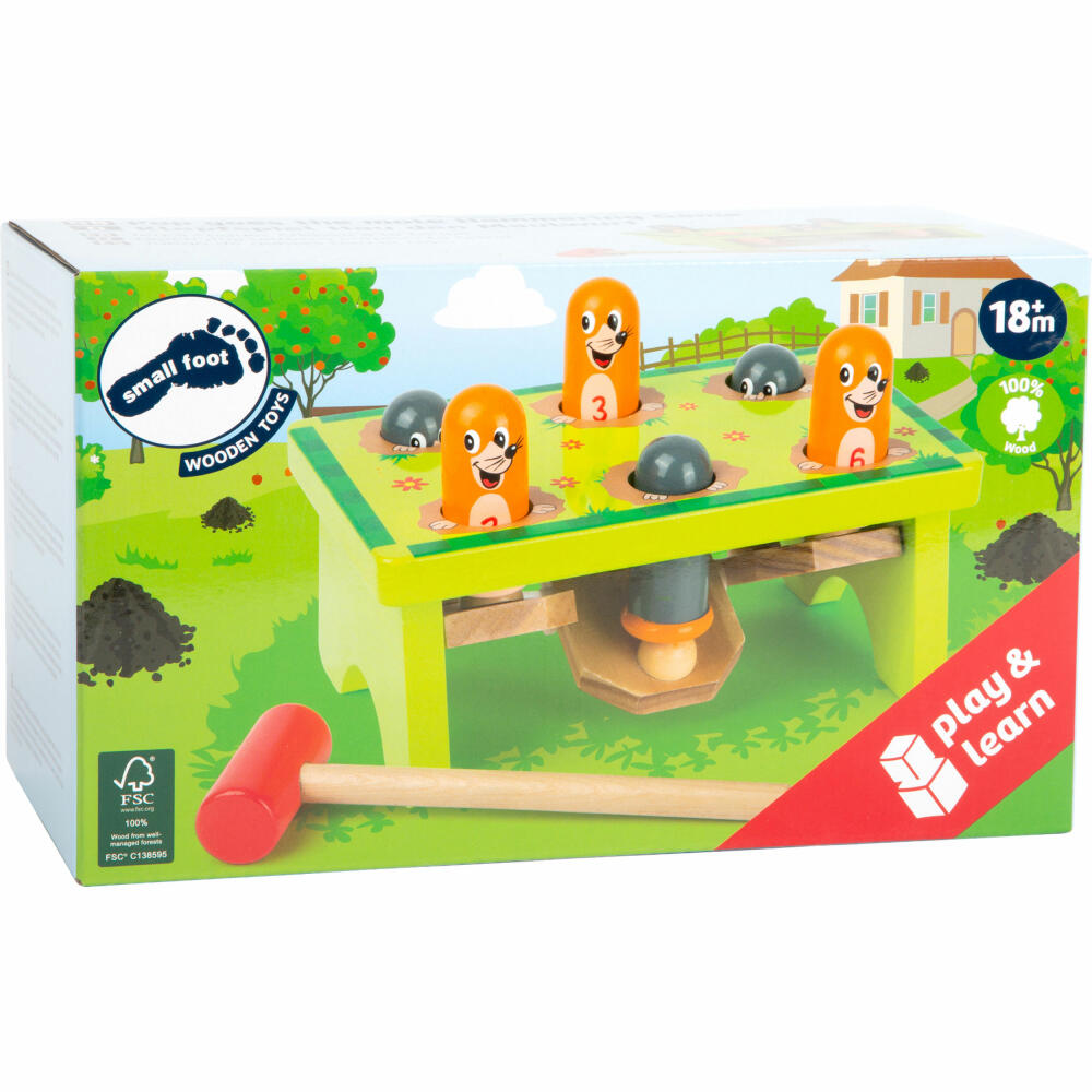 Legler small foot Klopfspiel Hau den Maulwurf, Klopfbank, Klopf Spiel, Kinder Spielzeug, 11162