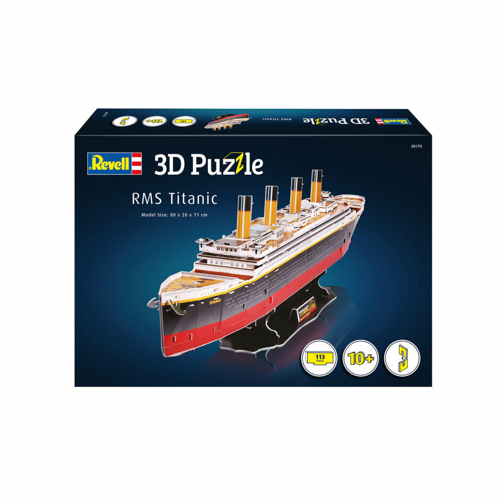 Revell 3D Puzzle RMS Titanic, Passagierschiff, Schiff, 113 Teile, ab 10 Jahren, 00170