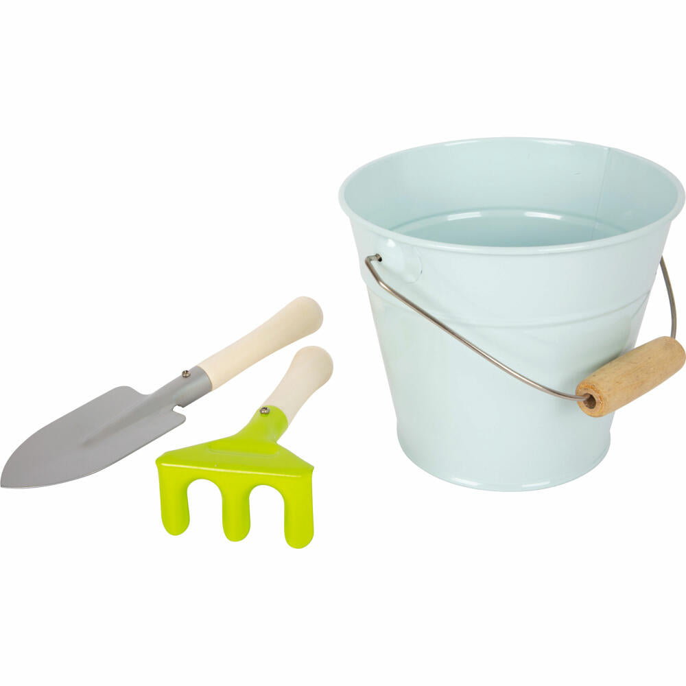 Legler small foot Großes Gartenwerkzeug-Set, 8-tlg., Garten Werkzeug, Harke, Schaufel, Eimer, Kinder, 11883