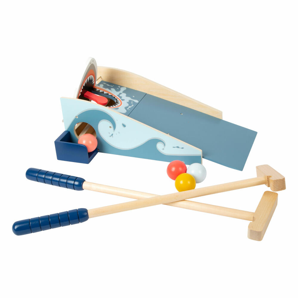 Legler Minigolf Shark Attack, Kinder Golf Set mit 2 Schlägern, Minigolfbahn, Holz, 11588