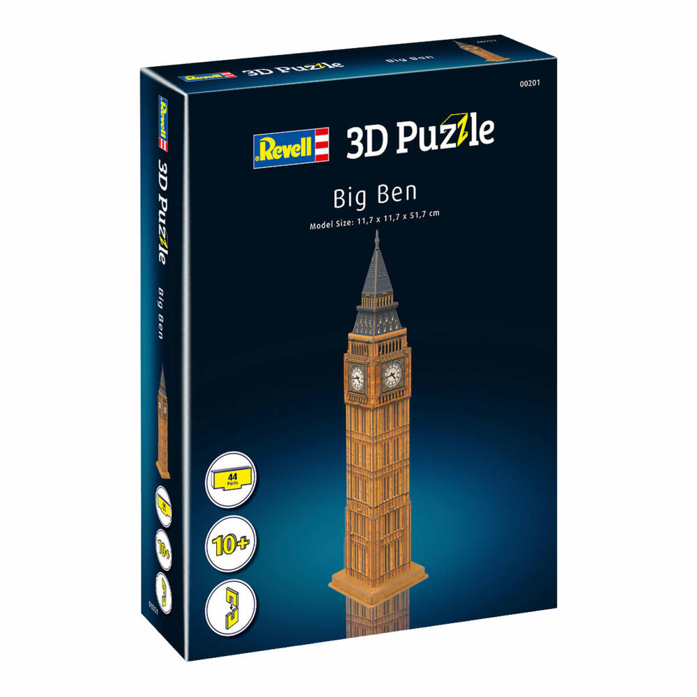 Revell 3D Puzzle Big Ben, Uhrturm von London, Elizabeth Tower, 44 Teile, ab 10 Jahren, 00201