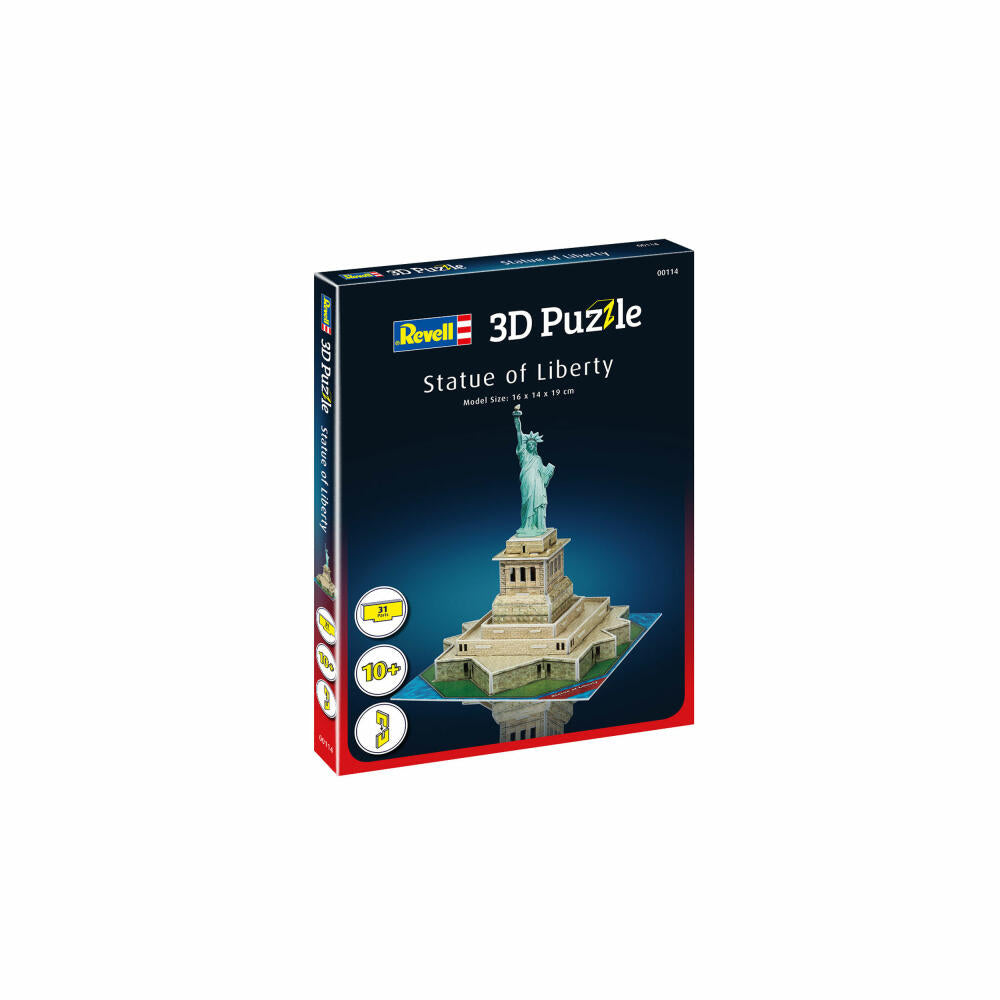 Revell 3D Puzzle Freiheitsstatue, Sehenswürdigkeit, 3D-Steckpuzzle, 31 Teile, 00114