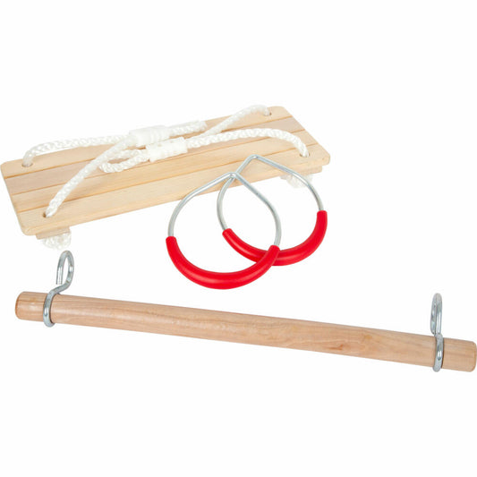 Legler small foot Schaukel-Set 3 in 1, Turnringe, Trapez, Brettschaukel, Kinder Schaukel, 11908