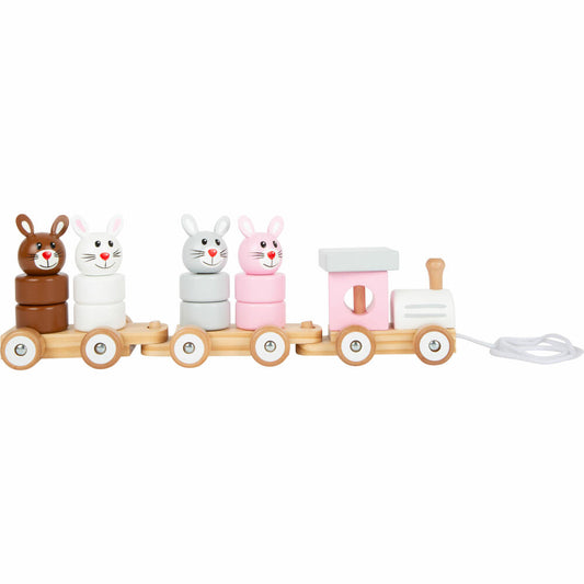 Legler small foot pull-along train rabbit family, pull-along toy, push toy, children's toy, 11719