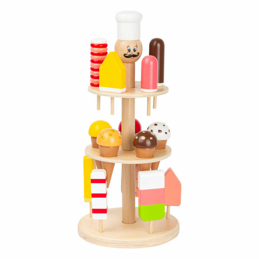 Legler Eisständer Luigi Gelato 16-tlg., Eis-Theke für Kaufladen, Zubehör, Holz, 11488