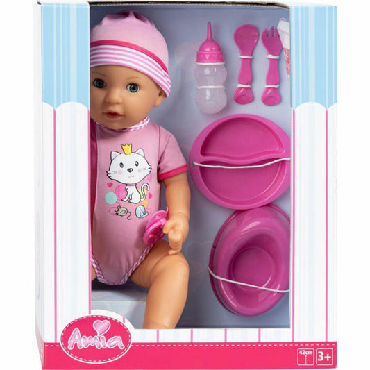 Amia baby doll Mia with accessories, 42 cm