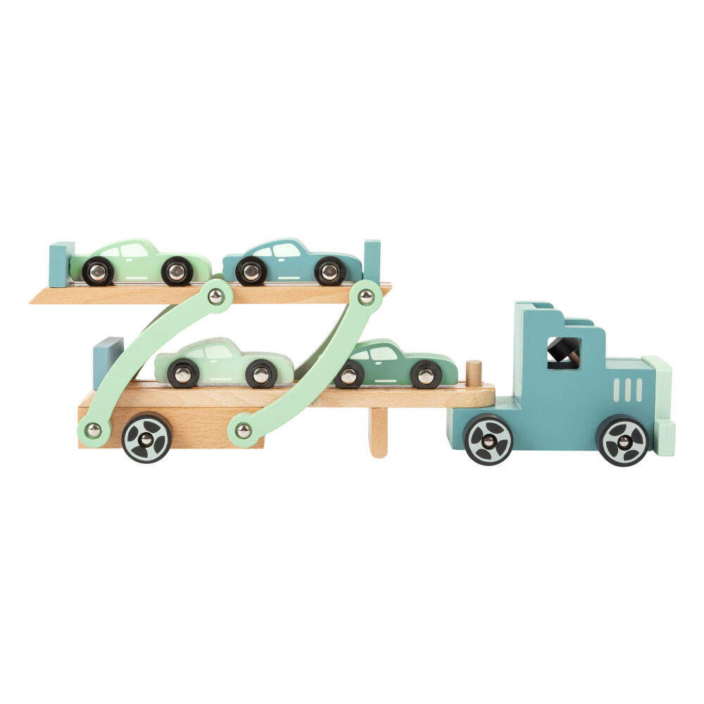 Legler Spielzeug-Autotransporter Chicago, Transporter für Spielzeugautos, Truck, Holz, 11510