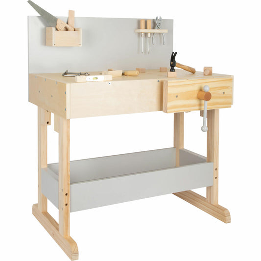 Legler small foot Kinderwerkbank Grau, Werkbank, Werkzeug, Kinder, Rollenspielzeug, 11862