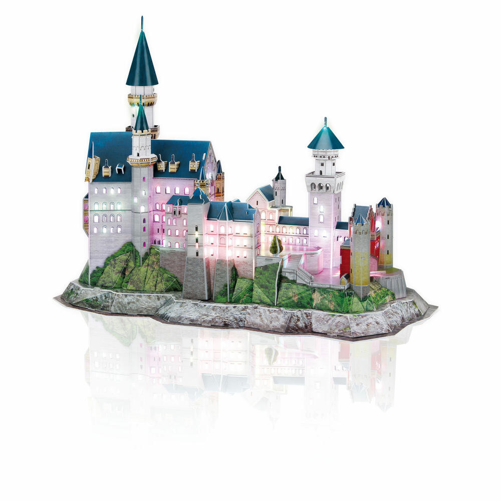 Revell 3D Puzzle Neuschwanstein Castle, LED Edition, with lighting, 128 pieces, from 10 years, 00151