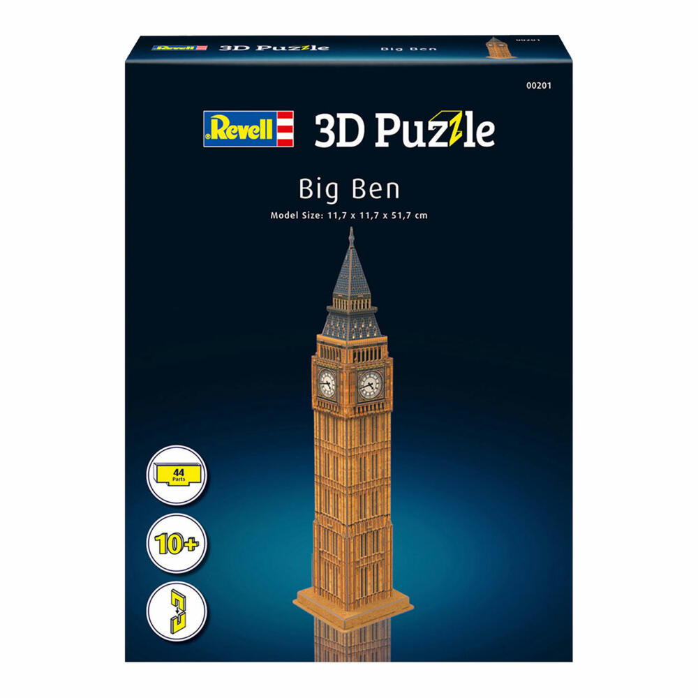 Revell 3D Puzzle Big Ben, Uhrturm von London, Elizabeth Tower, 44 Teile, ab 10 Jahren, 00201