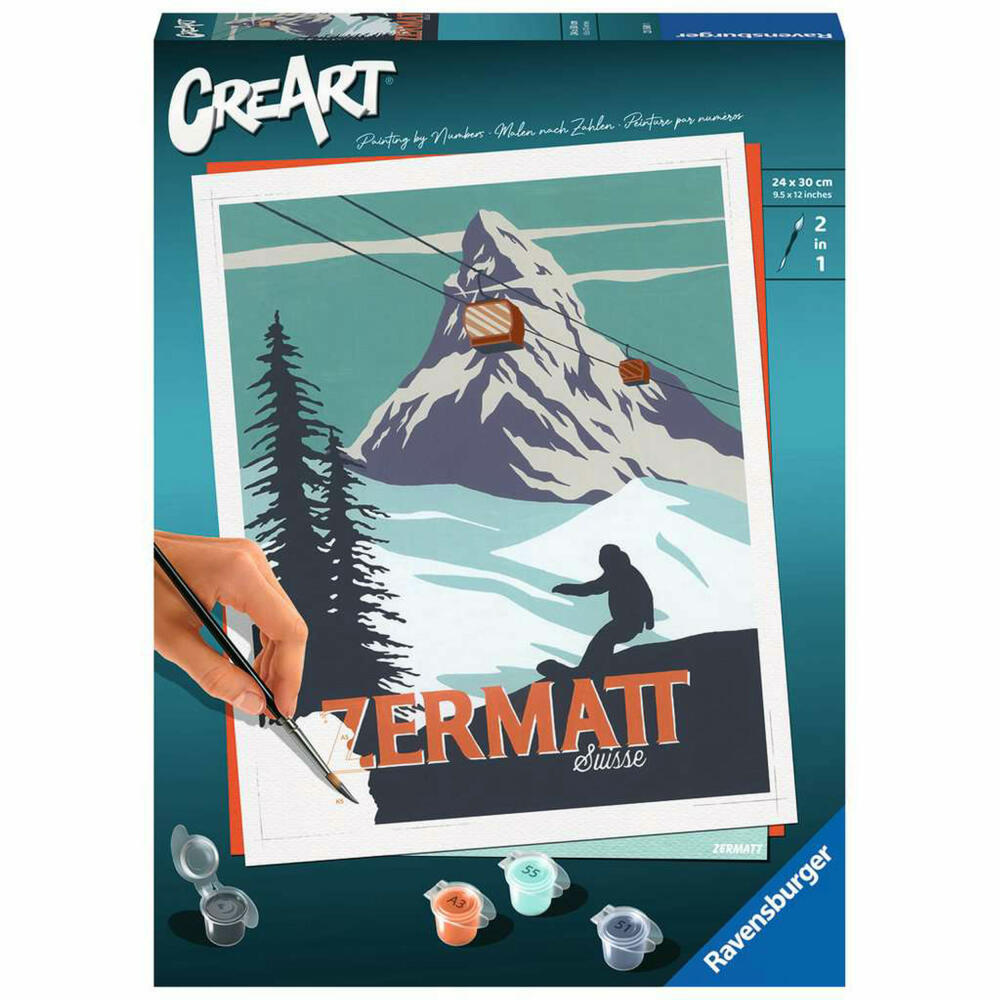 Ravensburger CreArt Zermatt, Malen nach Zahlen, Malset, Malvorlage, Malen, 23500