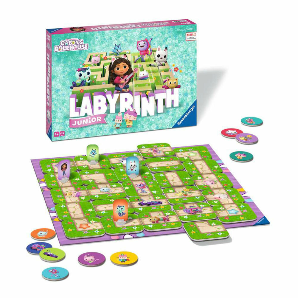 Ravensburger Gabbys Dollhouse Junior Labyrinth, children's game, parlor game, board game, children's game, 22648