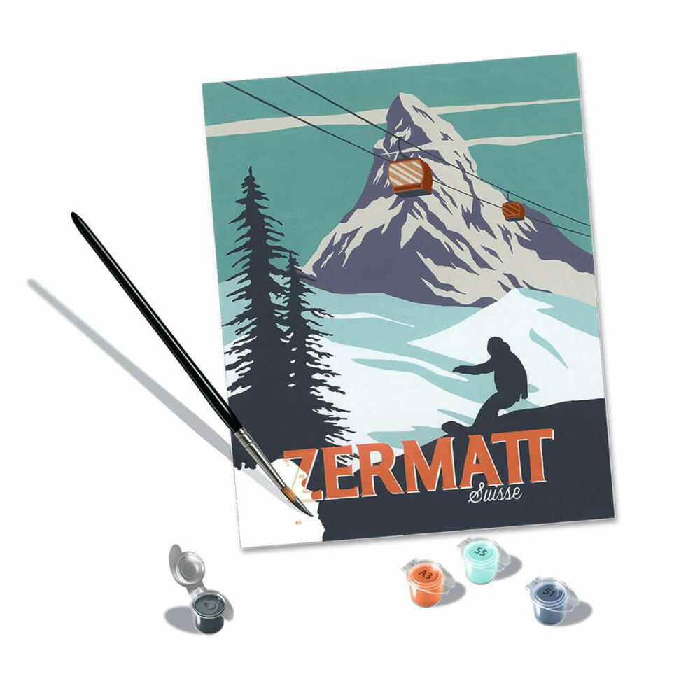 Ravensburger CreArt Zermatt, Malen nach Zahlen, Malset, Malvorlage, Malen, 23500