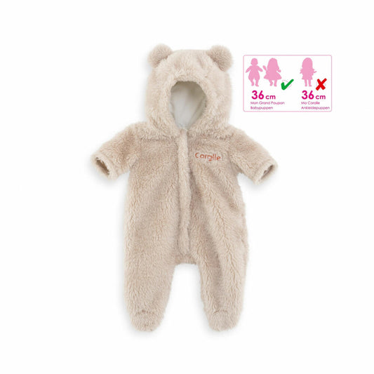 Corolle MGP 36cm Kuschelanzug Teddy, Puppenkleidung, Puppe Kleidung, für 36cm MA Corolle, 9000141410