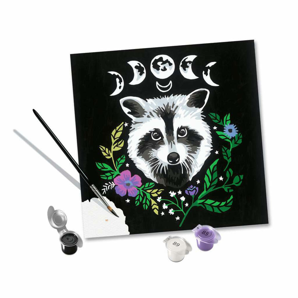 Ravensburger CreArt Pixie Cold: Racoon, Painting by Numbers, Painting Set, Coloring Page, Painting, 23509