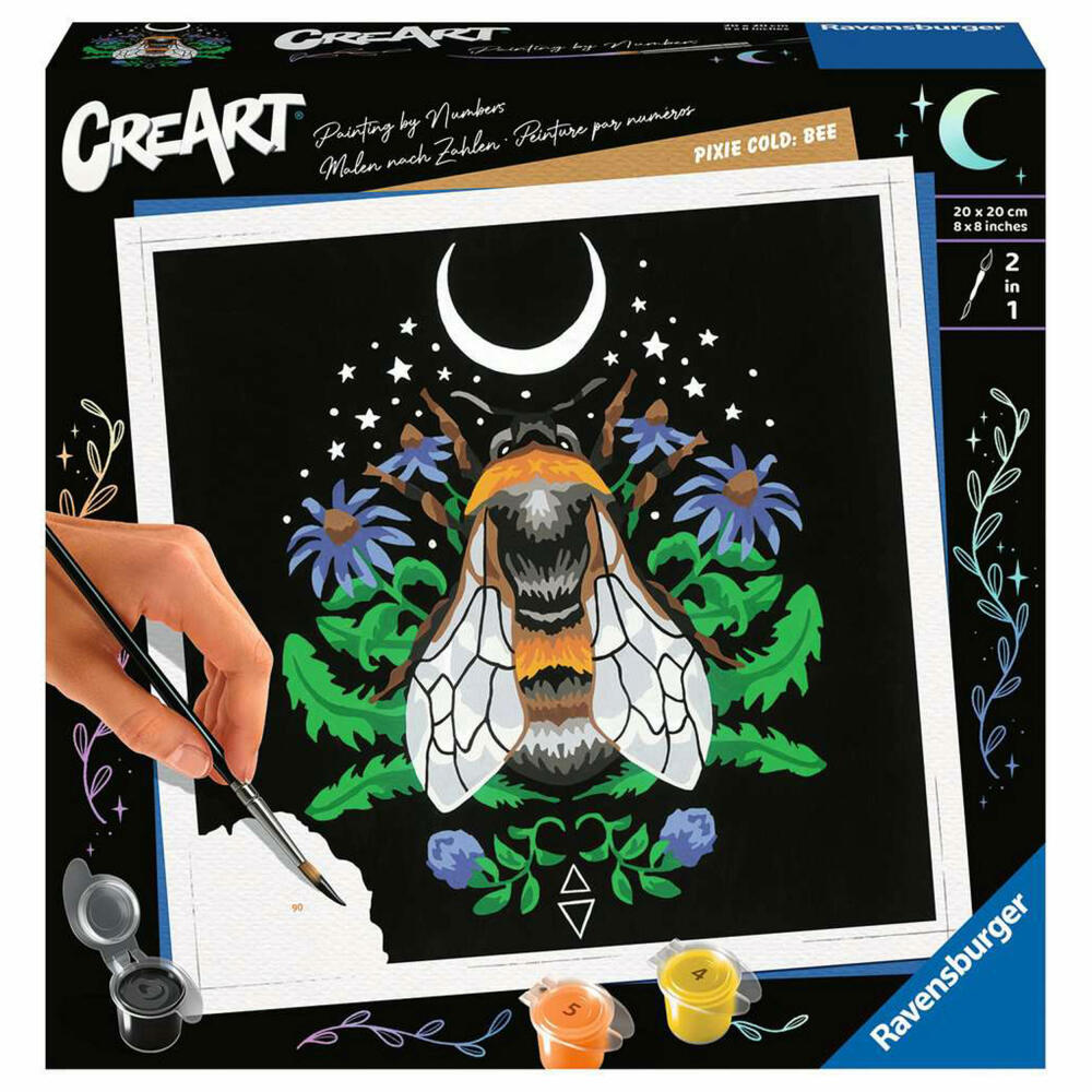 Ravensburger CreArt Pixie Cold: Bee, Painting by Numbers, Painting Set, Coloring Page, Painting, 23512